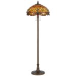 GOLD DRAGONFLY ANTIQUE BRASS FLOOR LAMP