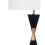 BLACK CONE SHAPED MARBLE TABLE LAMP