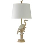 FORTY WEST COASTAL HERON BIRD TABLE LAMP