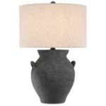 ANZA BLACK ASH TERRACOTTA JAR TABLE LAMP