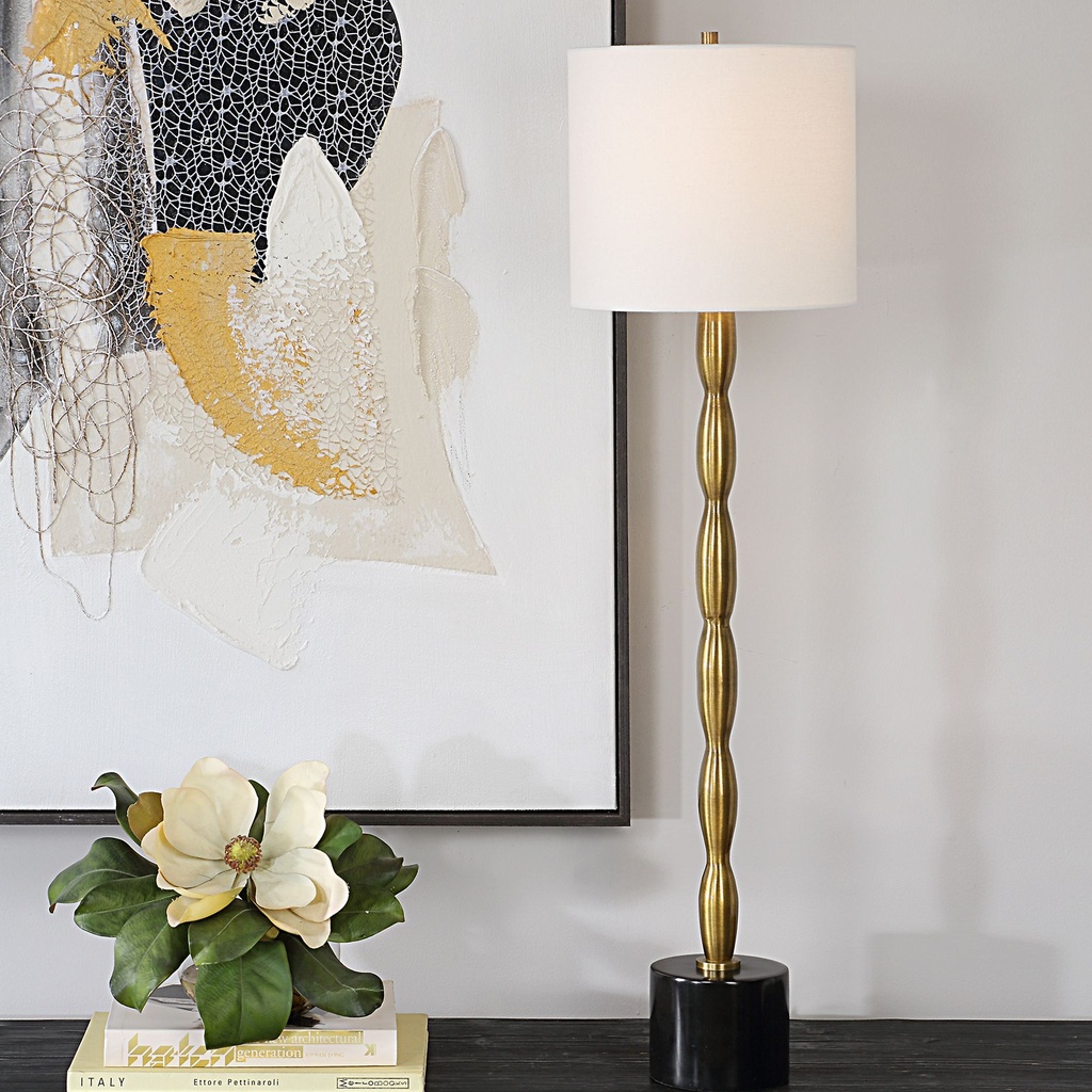 257_image2 ANTIQUE BRASS METAL BUFFET TABLE LAMP