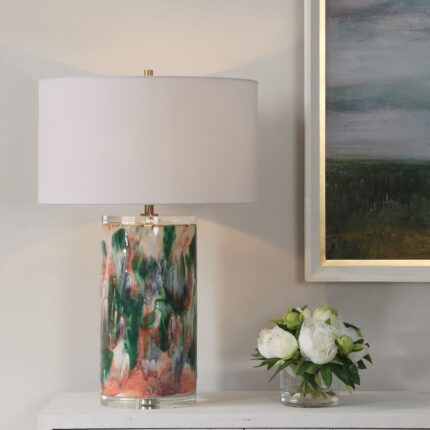 HIGH COLORFUL CERAMIC TABLE LAMP