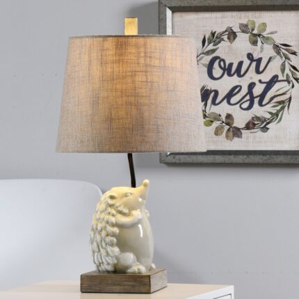 Hedgehog Table Lamp — resin and animal lamp for living room and bedroom décor, Lume Art Gallery