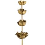 ADELINE FIVE GOLD FLOWERS BLOOM METAL TABLE LAMP
