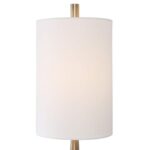 BRASS STEEL AND WHITE MARBLE BUFFET LAMP