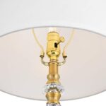 HIGH BRASS AND CRYSTAL TABLE LAMP