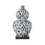 INDIGO DOUBLE GOURD PORCELAIN TABLE LAMP