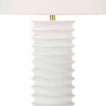 MODERN WHITE METAL COLUMN TABLE LAMP