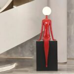 ABSTRACT RESIN LED FLOOR LAMP RED