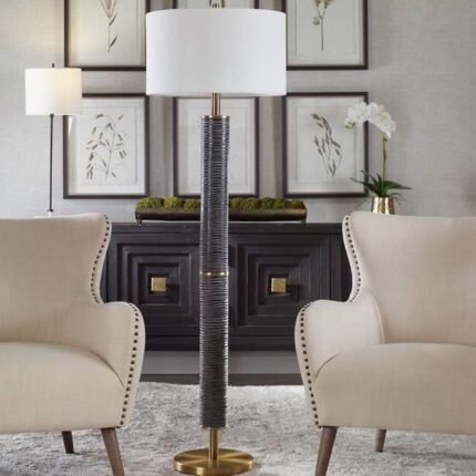 SUMMIT RUSTIC CARVED FLOOR LAMP