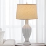 BEIGE AND WHITE TABLE LAMP