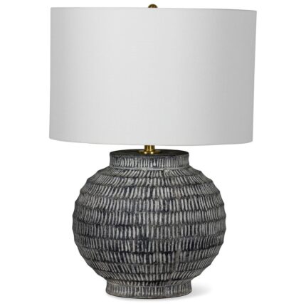 ADOBE BROWN CHISEL CERAMIC TABLE LAMP