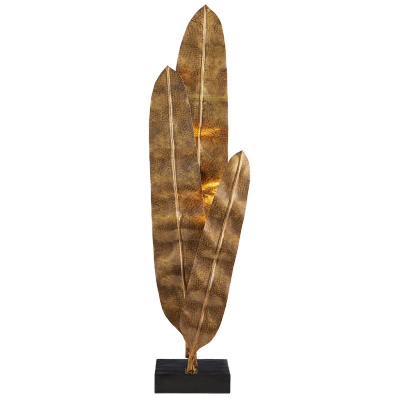 LIGHT BRASS AND GRANITE FLOOR TABLE LAMP
