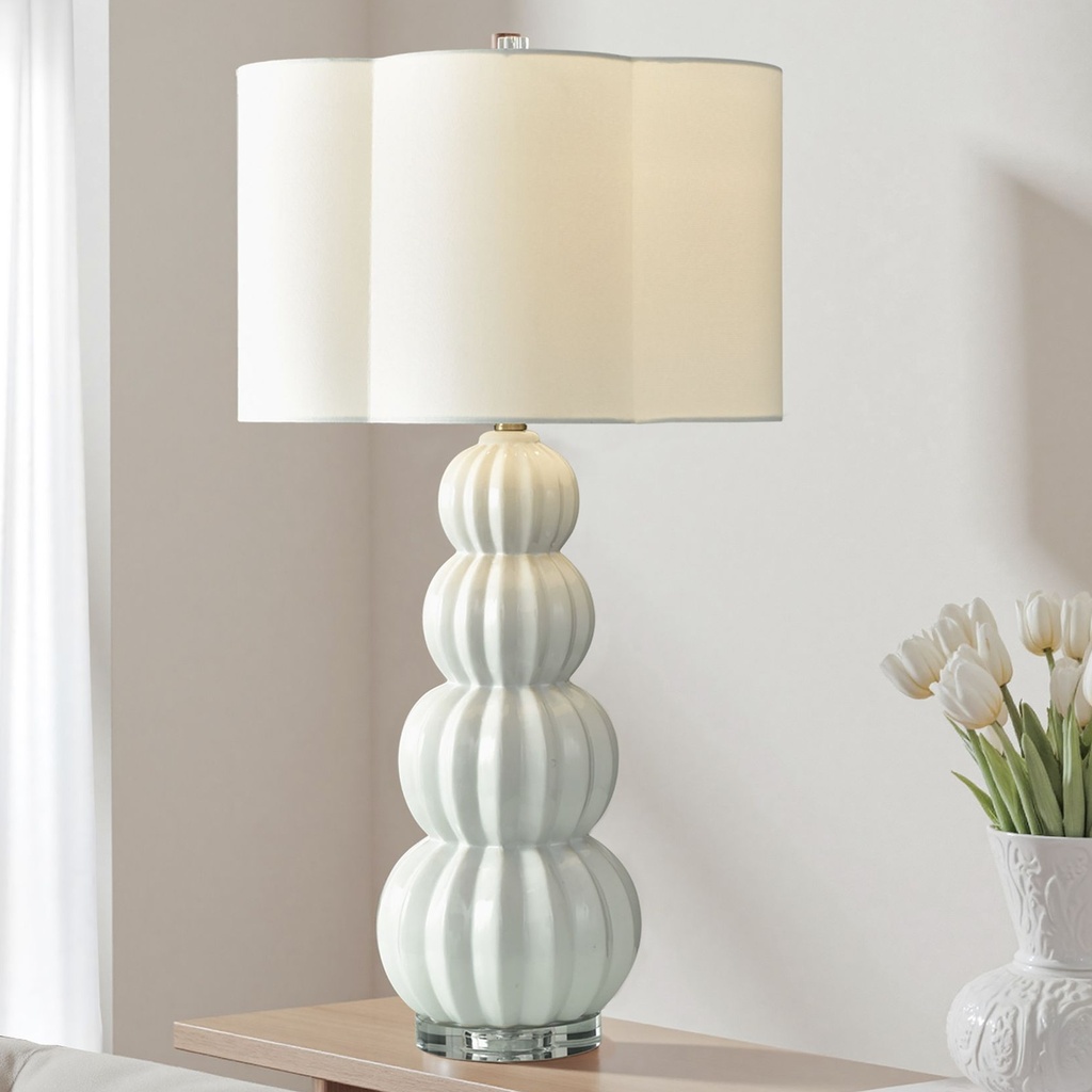 364_image2 OPHELIA HIGH GLOSSY WHITE TABLE LAMP