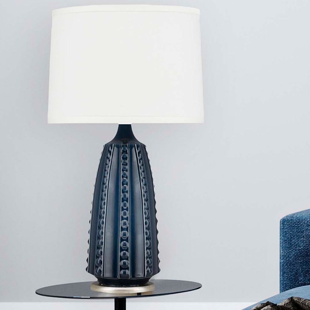 371_image2 GLAZED MIDNIGHT BLUE CERAMIC TABLE LAMP
