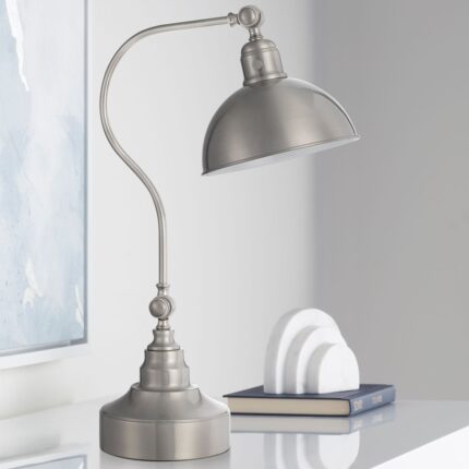BRUSHED STEEL ADJUSTABLE DOWNBRIDGE DESK TABLE LAMP