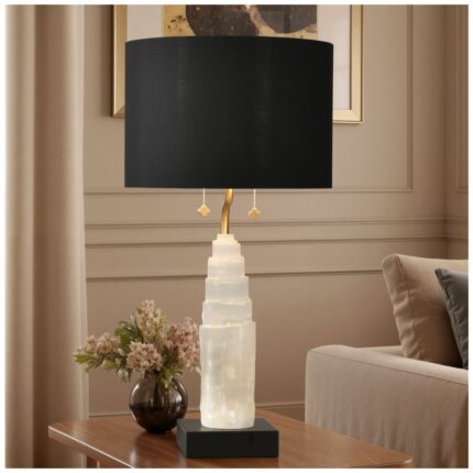 JASPER HIGH WHITE AND BLACK TABLE LAMP