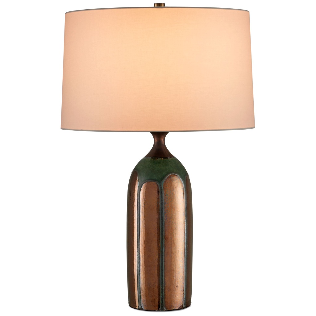 377_image1 CUPRUM CERAMIC GREEN AND COPPER TABLE LAMP