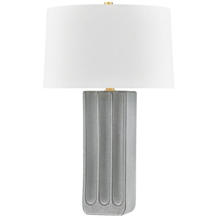 AGED BRASS CERAMIC GRANITE TABLE LAMP