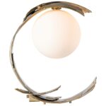 BRASS TABLE LAMP WITH OPAL GLASS