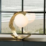 BRASS TABLE LAMP WITH OPAL GLASS