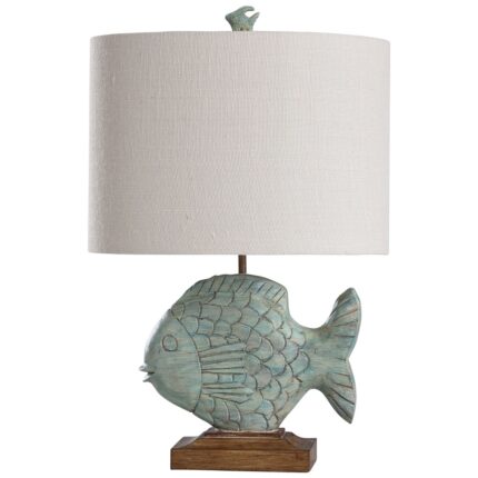 TROPICAL FISH COASTAL CARIBBEAN BLUE TABLE LAMP