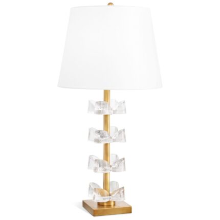 BRASS GLASS FLOWERS TABLE LAMP