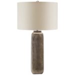 MORSE OXIDIZED NICKEL ALUMINUM TABLE LAMP