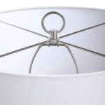 GRAY AND CRACKLED WHITE CERAMIC TABLE LAMP