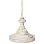 PEACOCK PRINT SHADE ANTIQUE WHITE FLOOR LAMP