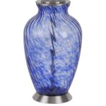 SKY BLUE ART GLASS JAR TABLE LAMP