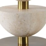 MODERN STACKED TRAVERTINE TABLE LAMP