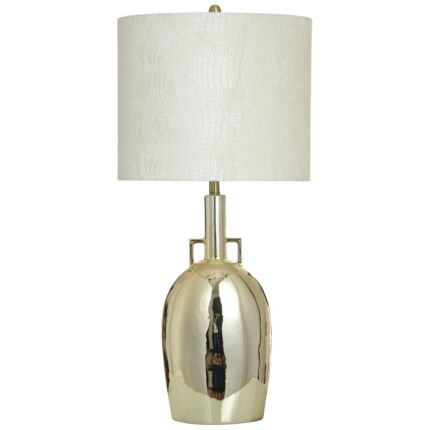 EMPIRE METALLIC CHAMPAGNE CERAMIC TABLE LAMP