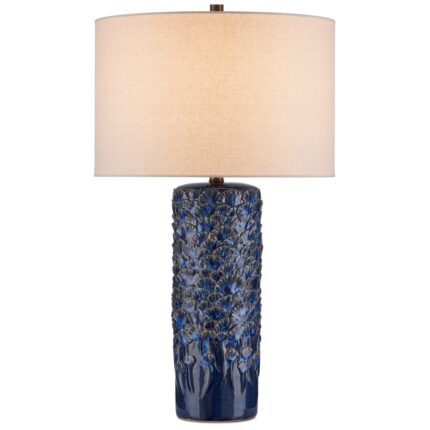 FAIRMONT DARK BLUE CERAMIC TABLE LAMP