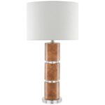 BIRDSEYE MAPLE VENEER COLUMN TABLE LAMP