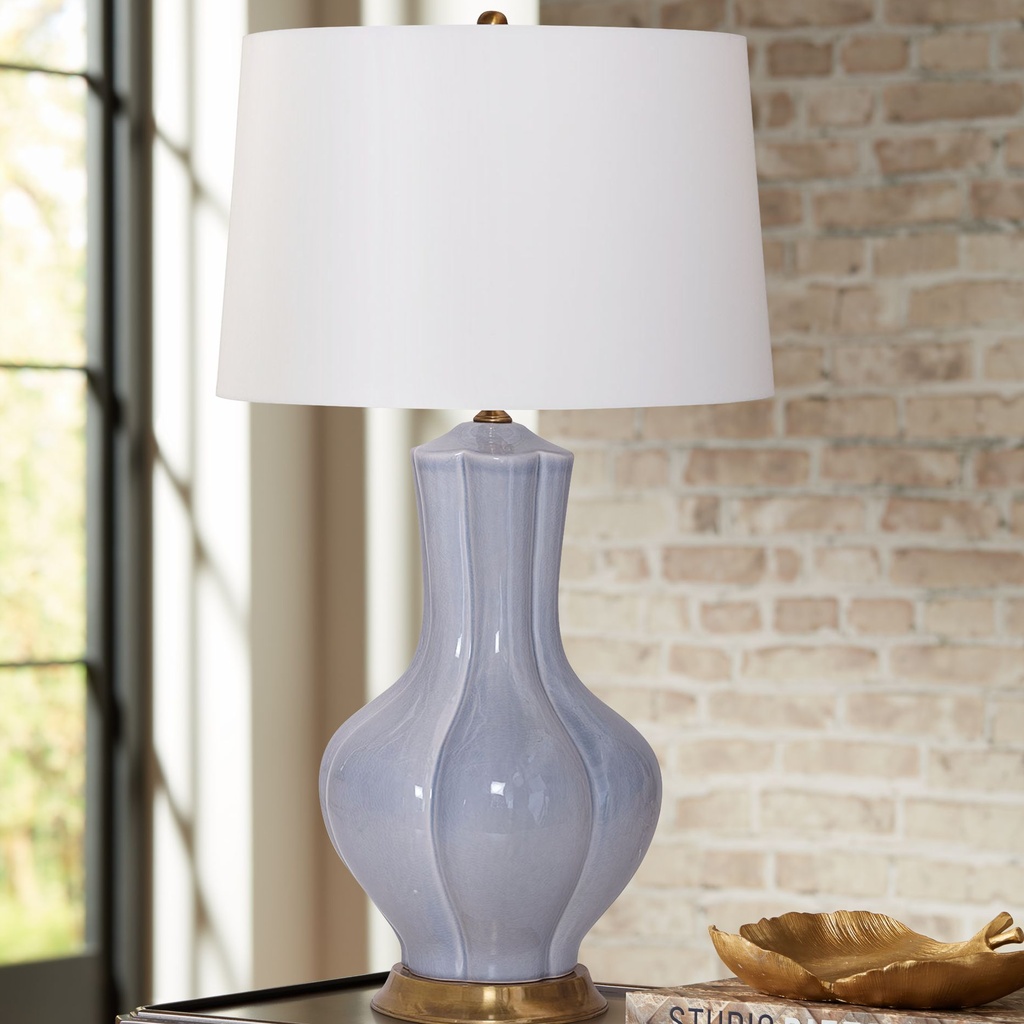 436_image2 SMOKE GRAY PORCELAIN VASE TABLE LAMP