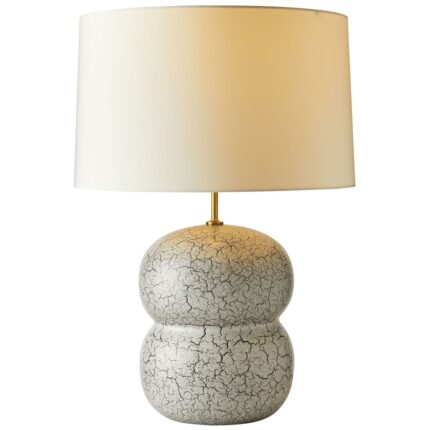 HIGH PLATINUM CRACKLE CERAMIC TABLE LAMP