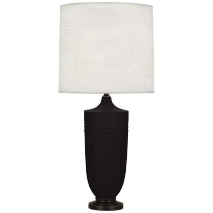 BRONZE AND COAL CERAMIC TABLE LAMP