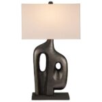 SOLID WOOD BLACK TABLE LAMP