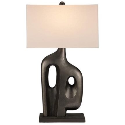 SOLID WOOD BLACK TABLE LAMP
