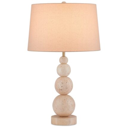 NATURAL TRAVERTINE MARBLE TABLE LAMP