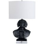 RESIN AND CRYSTAL BLACK TABLE LAMP