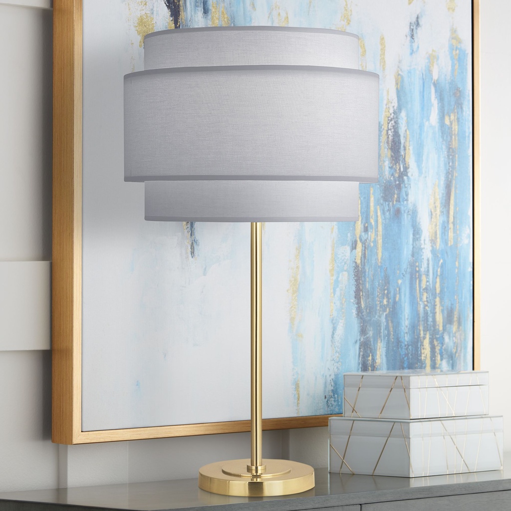 image_2_1024 BRASS METAL BUFFET TABLE LAMP WITH PEARL GRAY SHADE