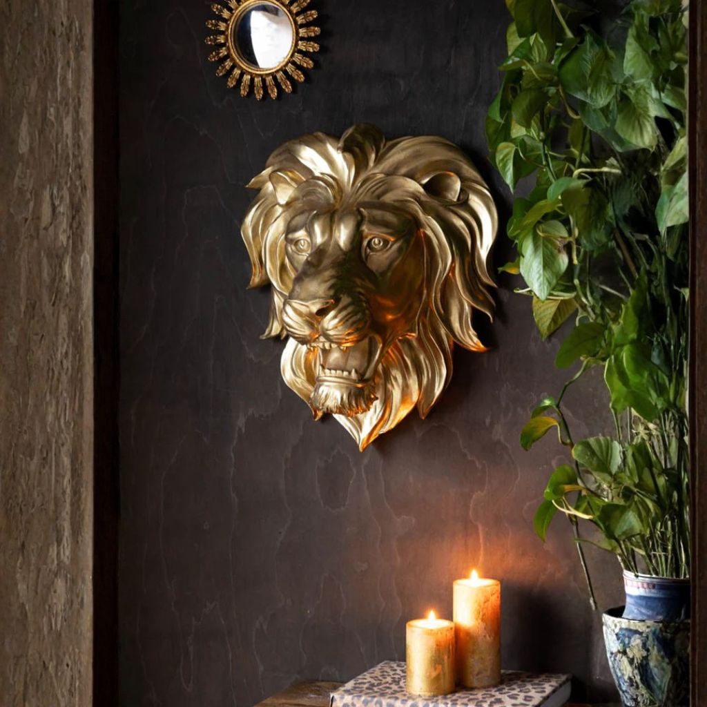 Lion Head Wall Art — bold gold decor for walls and living room modern wall decor, H48.5cm Lion Head Wall Art — bold gold decor for walls and living room modern wall decor, H48.5cm