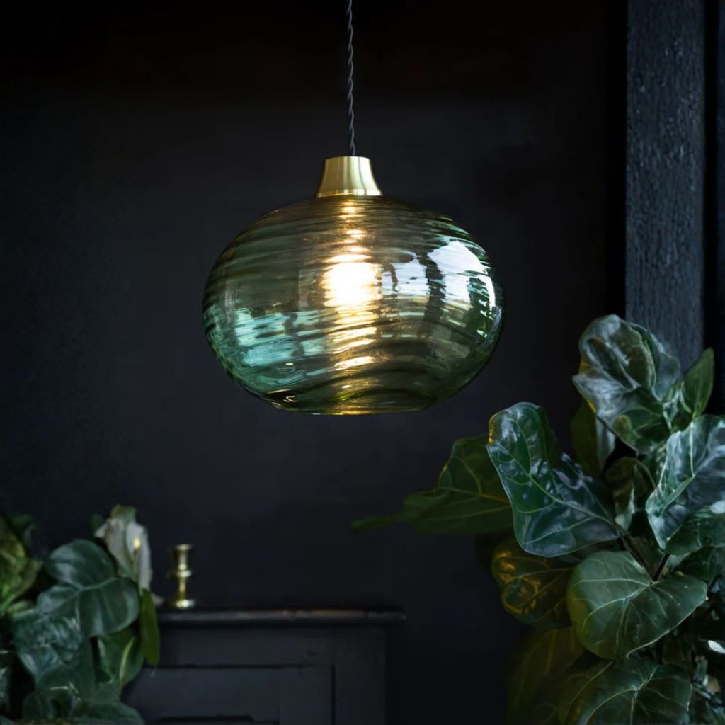 1 SWIRLED GLASS EASYFIT CEILING LIGHT SHADE IN AMBER