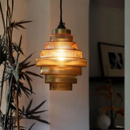AMBER TIERED GLASS EASYFIT CEILING SHADE