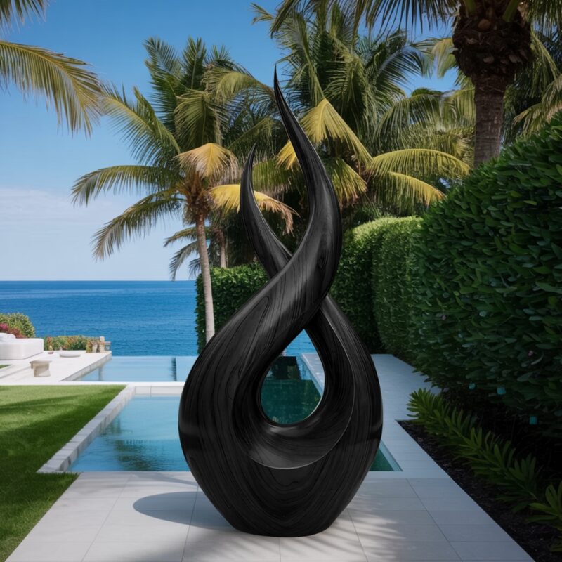MODERN SOLID WOOD SCULPTURE BLACK
