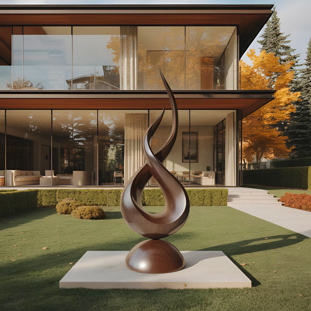 12_farmhouse_abstract_sculpture_7 FARMHOUSE ABSTRACT SCULPTURE FOR GARDEN WALNUT