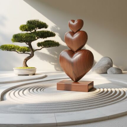 HANDCRAFTED WOODEN SCULPTURE BROWN