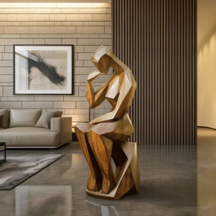 FARMHOUSE WOODEN SCULPTURE OAK